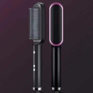 New 2 In 1 Hair Straightener Hot Comb Negative Ion Curling Tong Dual-purpose Electric Hair Brush