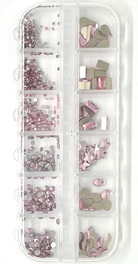 Caja de cristales decorativos